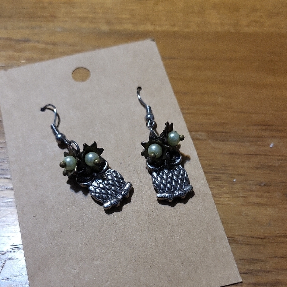 Silver Owl Earrings